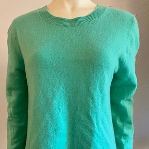 Spring Green J. Crew Lightweight Preppy Cashmere Sweater Sz L